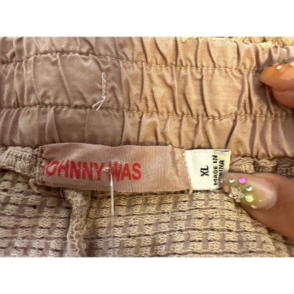 Johnny Was Embroidered Pink Pants w/ Elastic Waist - Picture 6 of 7